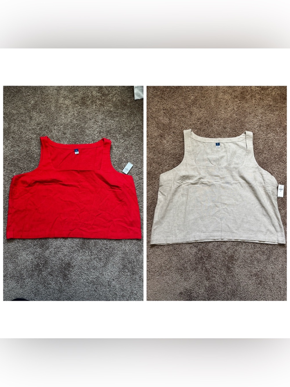NWT Old Navy Bundle of 2 Linen Minimalist Cropped Sleeveless Blouse. Sz XXL/Tall